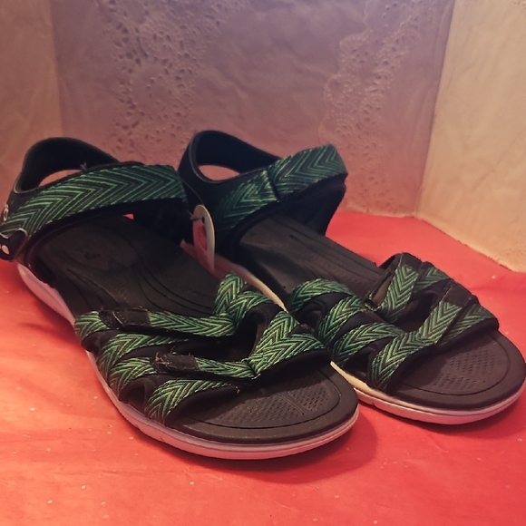 Ryka Shoes - Green and Black Strappy Sandals